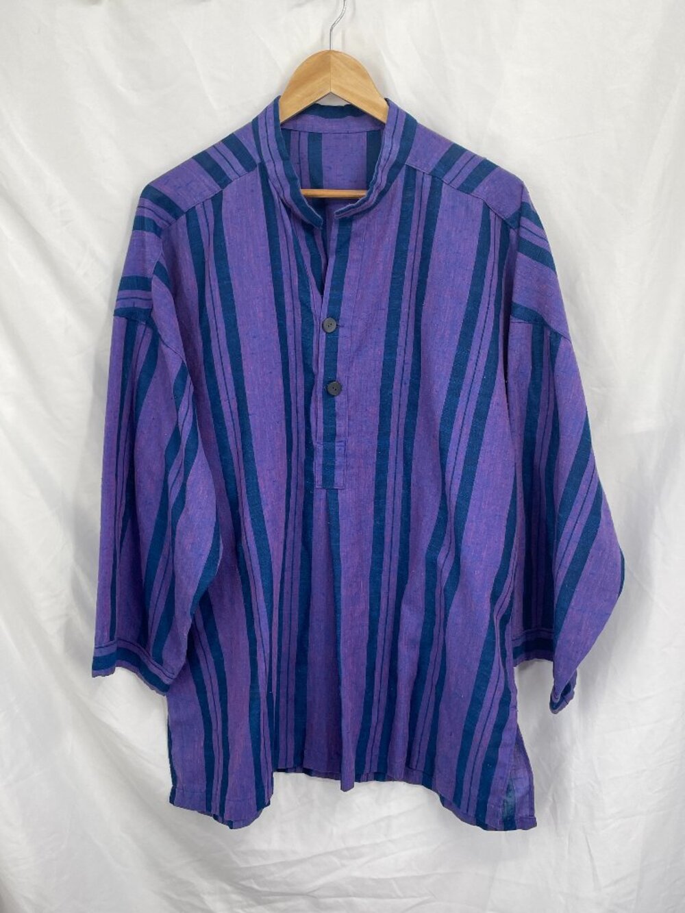 Handmade for Cosplay Purple to Deep Purple Striped Blouse